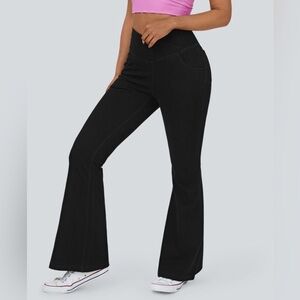 HALARA Flex High Waisted Crossover Flare Pants XL Tall Stretch Knit Bell Bottoms